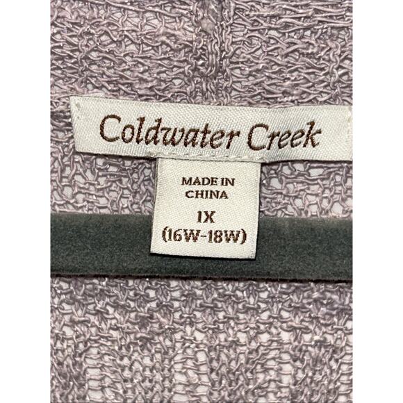 Coldwater Creek Sweater Womens 1x Lavender Purple Crochet Cottagecore Linen - Picture 6 of 14
